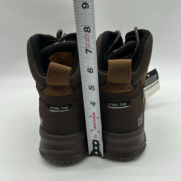 1061- Cat Caterpillar Waterproof Steel Toe Men’s Ankle Boots Size 9.5 NWT - Picture 7 of 10